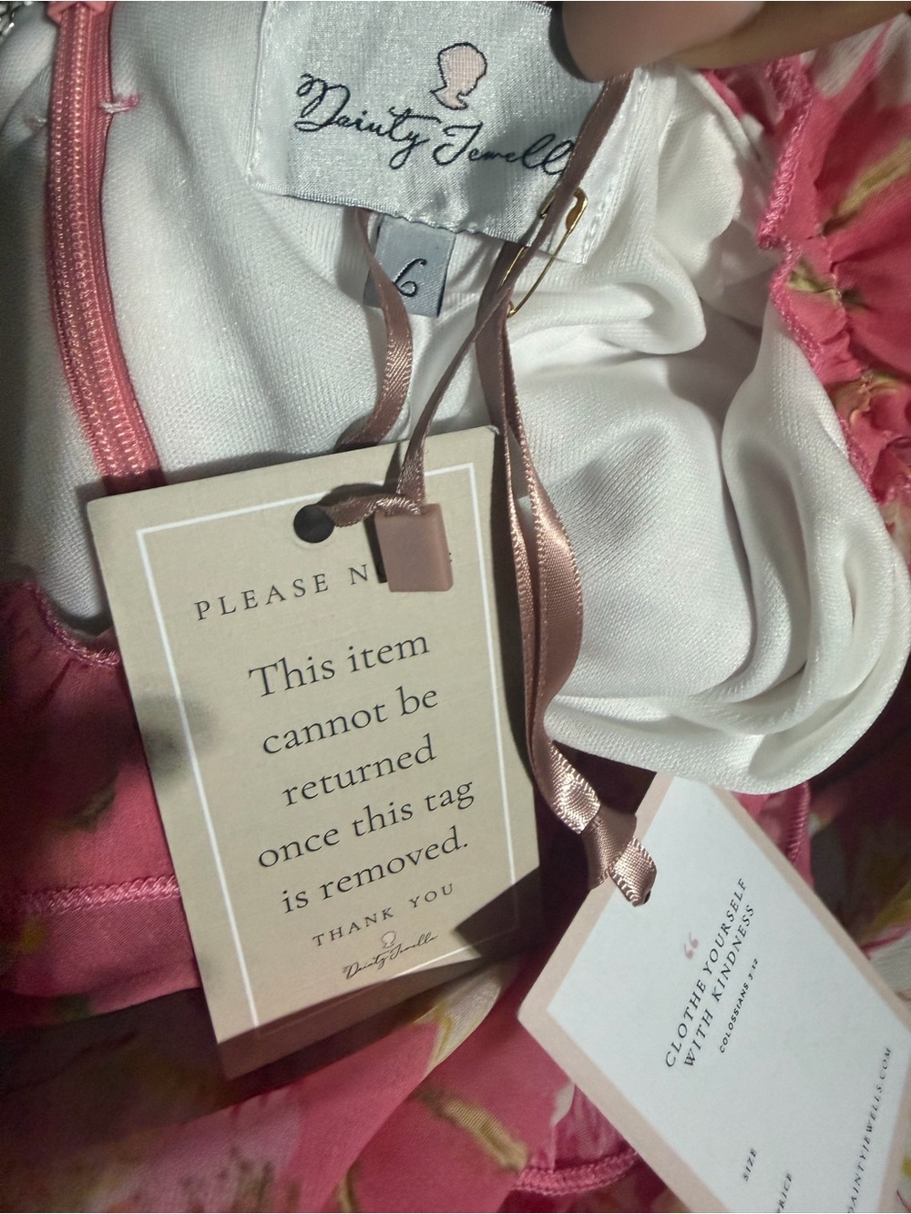 Dainty jewells LA VIE EN ROSE DRESS NWT LARGE - Picture 3 of 3